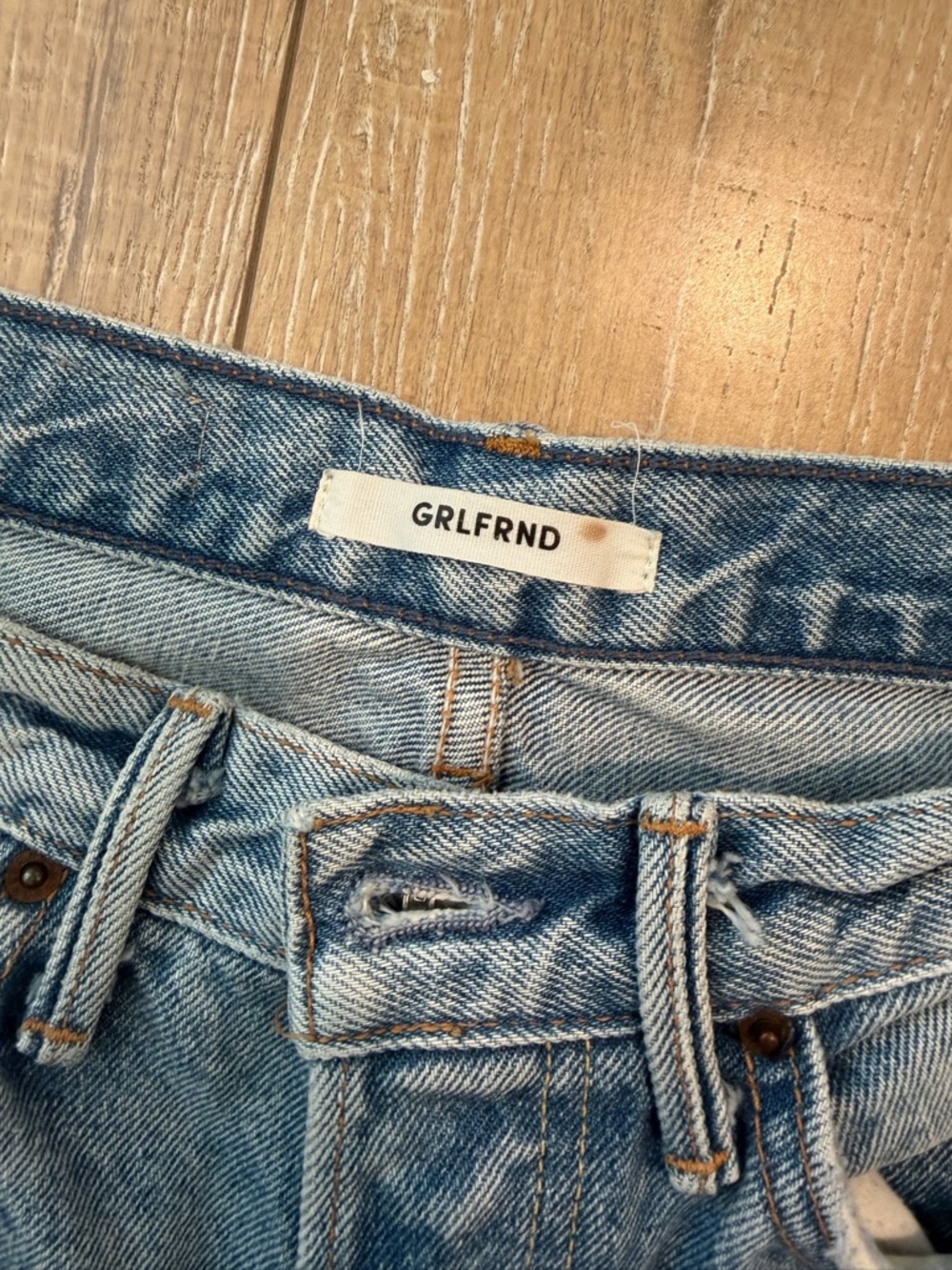 GRLFRND Light Blue Distressed Slim Straight Jeans - Picture 5 of 9